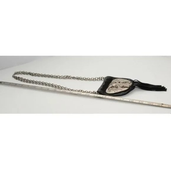 ONE of a KIND! Unique Statement Necklace Vintage Elephant Head Metal and Leather - Picture 7 of 10